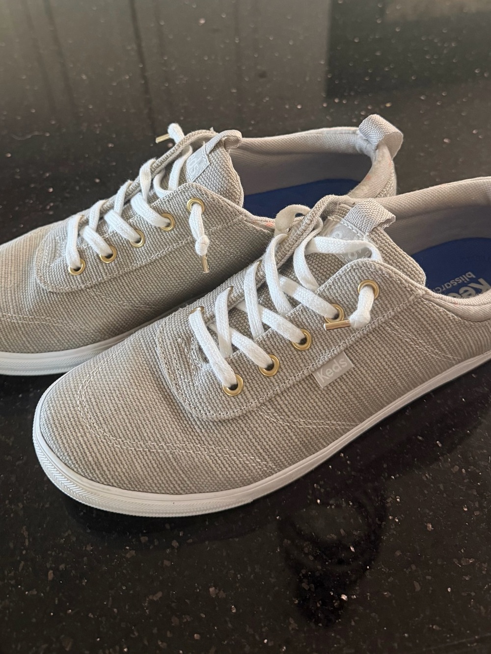 Women’s Keds Canvas Low-Top Sneaker - Light Gray with White Laces